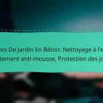Bancs De Jardin En Béton: Nettoyage à l’eau, Traitement anti-mousse, Protection des joints