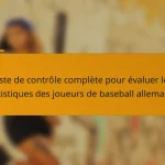 Liste de contrôle complète pour évaluer les statistiques des joueurs de baseball allemands