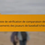 Liste de vérification de comparaison des classements des joueurs de baseball tchèques
